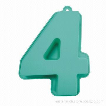 Silicone number cake mold, number 4